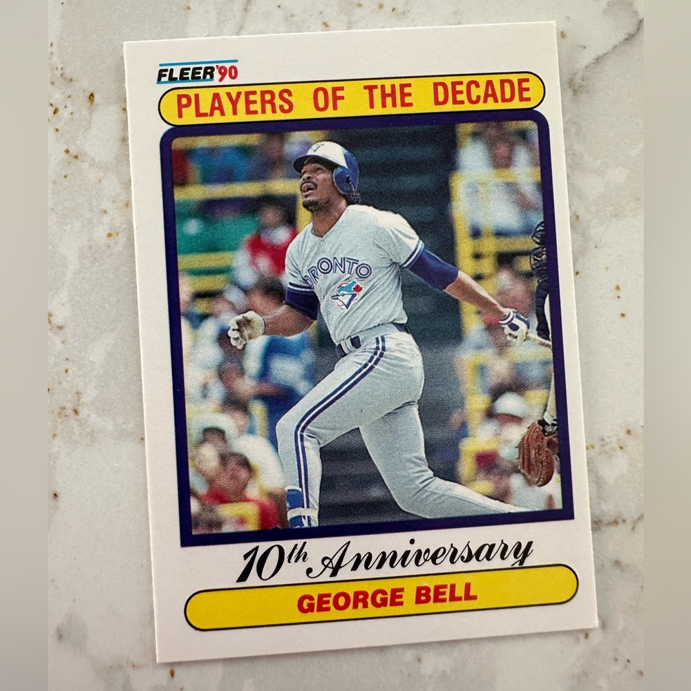 fleer 90 george bell player of the decade 10th anniversary baseball card